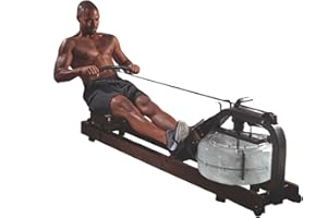 ‎FITENGINE FitEngine Premium Holz-Rudergerät mit Wasserwiderstand | 100% massives Eschenholz für effektives Training zuhause, Trainingscomputer und Tablethalterung | Realistisches Trainingsgefühl