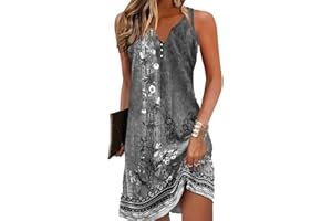 Yeenily Mujer Vestido Cuello Redondo Manga Larga Imprimir Túnicas Mini Ajustado Casual Vintage Otoño Vestir