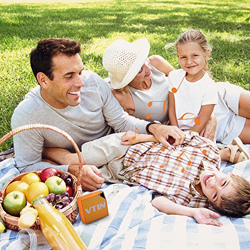 [IP67 Waterproof Speaker] Vtin Cuber Bluetooth 4.0 Speaker, 5W Audio Driver, 8 Hour Playing Time, Built in Waterproof Mic For Shower/Home/Outoor For iphone 7 / 7 plus, Smartphones, Tablets, Laptops, PC and All Bluetooth Devices - Orange