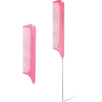 DAZISEN Antistatischer Haarkamm Mit Edelstahlgriff – Feinzahnkamm 21 Cm Für Friseure & Zu Hause, Schwarz
