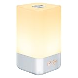 Wake Up Light Alarm Clock, Bedside Touch Lamp with Sunrise Simulation, 5 Natural Sounds, Multi Light Modes, USB Rechargeable, HogarTech Touch Control Night Light for Bedroom [Upgraded Version]