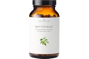 ‎NATURKUR Naturkur® Nattokinase 100 mg (20.000 FU/g) - 240 Kapseln im Apothekerglas - Vegan, ohne unerwünschte Zusatzstoffe, in Handarbeit hergestellt in Unterfranken