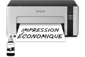 EPSON EcoTank ET-M1120 | Imprimante monochrome - Réservoir d'encre A4 sans fil - Économisez 90% sur les coûts d'impression - 15ppm, faible consommation, impression mobile, garantie 1 an - Noir