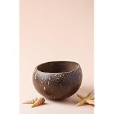 Kuru Yeşil Jumbo Hindistan Cevizi Kasesi - El Yapımı Coconut Bowl - Atıştırmalık, Sos ve &Ccedil;erez Kasesi
