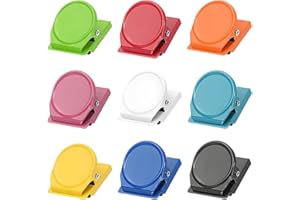VACUBXBY 9 Stück Magnetklammern, Magnete mit Klammern für Kühlschrank, Whiteboard, Magnettafel, Büro, Zuhause, Küche, Schule, Magnetische Memo Hinweis Clip