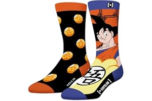 [ X ] Capslab Skarpetki męskie Dragon Ball Z bawełna, 1 para fantazyjnych skarpet Sangoku, wysokie i oryginalne, pomarańczowe, czarne, niebieskie, żółte rozmiar 39/42, Kolor: pomarańczowy, 39-42 EU