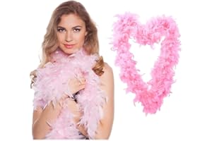 DOKRIN Boas de déguisement pour enfants,2M rose grande écharpe en plumes décoration de fête de mariage bricolage bouquet emballage bandes de plumes