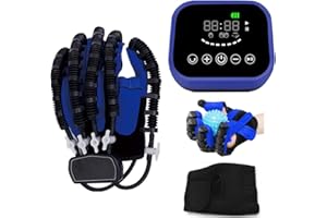 ZKES Finger and Hand Function Rehabilitation Trainer Robots Rehab Gloves Recovery Exercise Gifts Equipment for Dementia Arthritis Stroke Hemiplegia Patient (Left Hand, Large)