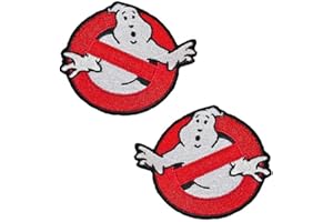 ZCKETO 2 toppe tattiche con stemma ghostbuster Fantasma Rosso Emblema Gancio e Anello Toppa Ricamata per Squadra Lavoro Maglia Zaino Cappelli Vestiti Ciclista