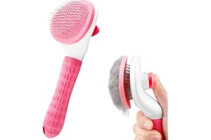 Cat Brush Dog Brush, YETEE Dog Grooming Brush, Dog Brushes for Grooming Effectively Removes Loose Undercoat, Cat Grooming Brush Dog Brushes for Shedding, Cat Brush for Short/Long Haired Cats(Pink)