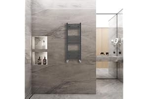 WarmeHaus Toallero calefactor recto escalera radiador gris antracita 1000 x 400 mm radiador calefacción central para baño cocina