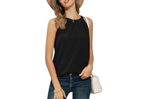 GRACE KARIN Top Donna Senza Manica Camicetta Smanicata Girocollo Halter Sciolta Morbido