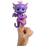 WowWee Fingerlings Dragon Purple with Pink Glitter Kaylin - 3584 / Interactive Toy, Reacts to Sound, Motion and Touch