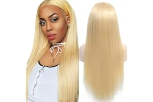 CLASSINE Blonde Human Hair Wig Parrucca Donna Capelli Veri Biondi Remy Umani Capelli #613 Biondo Straight 13x4 Blonde Lace Front Wig Free Part Glueless Wig Brazilian Parrucche Biondo For Women (28 Pollici)
