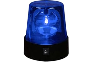 FADERR 3inch Rotating Blue LED Police Siren Strobe Light, Disco Party Rotating Lamp for Club Party, Firefighters and Police Car (Blue 1pc)