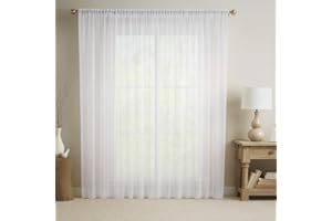 Megachest pure voile extra wide tape top sheer curtain (1 Panel) voile-snow white, W 116" x L 84" (1 Panel)