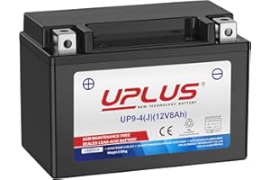 UPLUS NEW TECHNOLOGY BATTERY UPLUS UP9-4(J) Motorcycle Battery, 12v 8Ah CCA 120A(EN), ATV Scooter Powersport Maintenance Free Sealed Agm replace for-TX9-BS |Confirm size before order 150L x 87W x 105H(mm)