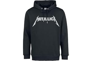 Metallica Amplified Collection - White Logo Homme Sweat-Shirt à Capuche Noir Regular/Coupe Standard