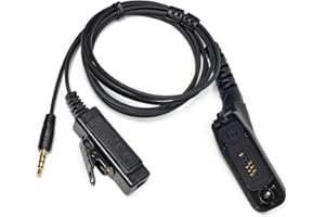 HYSHIKRA Universal Multi-pin to 3.5mm Audio Cable with PTT Compatible with Motorola DP3400 DP4400 DP4800 DGP4150 XiR-P8200 XPR-6300 and 3.5mm Audio Input Interface Headsets with Mics (3.5 to M7)