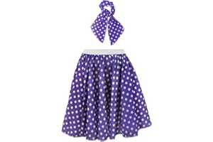 I LOVE FANCY DRESS Falda Polka con Puntos Estilo 1950S Disponible EN DIVERSAS Colores con Bufanda Equal Disponible para NIÑAS Y Mujeres