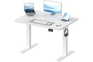 Devoko Biurko stojące z elektryczną regulacją wysokości, biurko stojące do domowego biura, biurko z regulacją wysokości，100 x 60 cm, biały