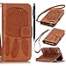 Produktbild iPhone SE Leder Hülle, iPhone 5S 5 Hülle, SMART LEGEND Traumfänger Schutzhülle Blume Muster Brieftasche Lederhülle Flip Wallet Case Retro Tribal Dream Catcher Flower Patterns Protective Cover Premium Folio Tasche Zubehör Holster mit Book Style Karten Slots Standfunktion und Magnetic Button Buckle + Stylus Pen und Lanyard Strap - Braun