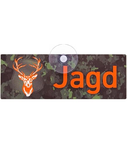 Jagdschutz Auto-Schild Mit 4 Saugnäpfen – 9x12 Cm Acryl, Hitzebeständig, Für Jäger & Förster