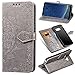Produktbild Misteem Mandala Hülle Galaxy S8 Plus, 3D Retro Blume Motiv PU Leder Hülle Klappbar Flip Wallet Case Cover Bookstyle Stoßfest Stand Magnet Schutzhülle für Samsung Galaxy S8 Plus - Blumen Grau