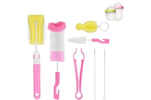 FANSEZQ Babyflaschen-Reinigungsbürste, Schwammschnullerbürste, zur Reinigung von Schnullern, Strohhalmen, Wasserflaschen, Babyflaschen, 7-teiliges Set