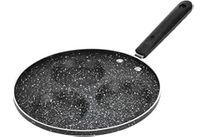 HERCHR Padella Pancake a 3 Fori,Padelle per uova in alluminio antiaderente da 22,5 cm,padella per uova,Multifunzione Piastra per Pancake rotondi con manico,fornello per uova antiaderente,utensili da cucina