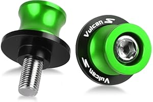 ZHUOWU VULCAN S 2015-2023 Nottolini Cavalletto M10 10MM Bobine CNC Alluminio per KA&WA-SAKI Vulcan S 650 Tourer Performance SE Cafe Light Tourer Sport -Verde