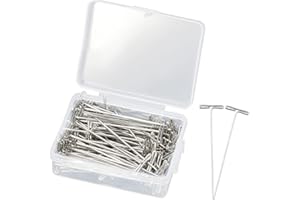 Divono 110 Pcs Épingles T pour Têtes de Perruque,51mm Épingles en T pour Perruques et Blocage Tricot,Épingles Droites pour Perruque avec Une Boîte en Plastique Épingles en T pour Artisanat(Argent)