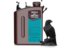SUNLU ABS-Like Resina para impressora 3D 2kg, resina rápida de cura, UV de 405 nm, para impressão 3D de LCD/DLP/SLA, não fragil e alta precisão, Negro 2000g