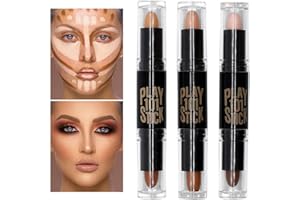 TOPJESS Concealer, Correcteur Stick de contouring, Surligneur, double tête , Facile à appliquer mise en évidence de bâton Maquillage, Texture Crémeuse(3pcs)