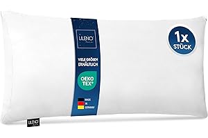 LILENO HOME Cuscino in microfibra 40 x 80 cm (imbottitura 450 g), lavabile fino a 95 gradi con cerniera, cuscino 40 x 80 cm come imbottitura per cuscino da letto, cuscino decorativo
