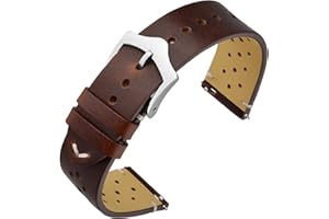 ANNEFIT Cinturini per Orologi in pelle Vintage, Cinturino 18mm 19mm 20mm 22mm a Sgancio Rapido per Uomo e Donna