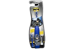 LORENAY Batman Kids Electric Toothbrush with Replaceable Head and Battery, Comfortable Handle and Soft Bristles for Ages 3+