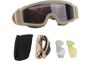 EVTSCAN Kit De Gafas Desert Locust: Gafas Balísticas De Protección Ocular Antivaho, Gafas para Exteriores con 2 Lentes, Talla única, Color Caqui
