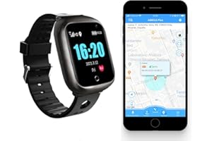 ABUBU Reloj Localizador GPS Personas Mayores, Niños, Alzheimer, Sin Cuotas, Botón SOS, Detector Caída, Teléfono, App Español, SmartWatch PBL2, Manual Español