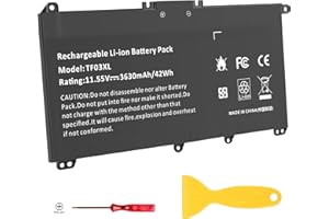 ASUNCELL 11.55V/42Wh TF03XL Batterie d'ordinateur Portable pour HP Pavilion 14-BF 14-BK 14-BP 14-BF 15-CC 15-CD 15-CK 17-AR050WM17-AR007CA 17-AR050WM TF03XL TF03041 TF03041XL