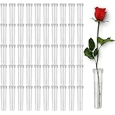 25 Transparente Blumenröhrchen Mit Kappen - Wiederverwendbar Für Frischblumen Arrangements