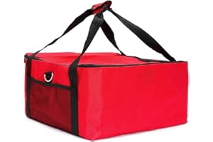 CENTERALY Bolsa para llevar pizzas, de 40,6 cm, extra grande, bolsa con aislamiento para entrega de comida a domicilio Tamaño libre rosso