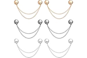 LASUROA 6pz Spille Magnetiche per Vestiti, Spilla Magnetica per Vestiti con Catena per Fissare Orli di Vestiti Gambe di Pantaloni Lunghi Maniche di Camicie(Stile Rotondo)