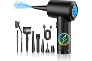 Waksox Compressed Air Duster Cleaner for PC - Electric Rechargeable Cordless Air Blower for Laptop Keyboard Computer Electronics Cleaning - Alternative to Canned Air Duster (C18)