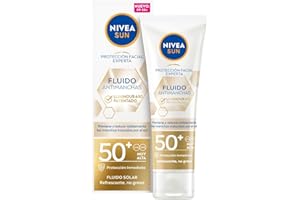 NIVEA SUN Fluido Facial Solar Luminous 630 FP50+ (1 x 40 ml), crema con protección solar, protector antimanchas con ácido hia