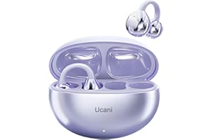 Ucani Wireless Headphones, Open Clip-On Earphones Sports Headphones, 12mm Diaphragms with ENC Crystal Clear Calls, IPX5, Bluetooth-5.4 Compatible with iOS Android, 30H Playtime, (Bright purple)