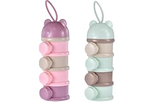BOMMFU Distributeur De Lait En Poudre Doseur De Lait 2 Conteneur Préparation Pour Bébé Empilable, Boîte Doseuse Lait En Poudre Distributeur Bébé Lait Formule Boîte
