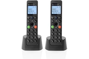 Motorola DOT212 Cordless Landline House Phone, Home Phone, Nuisance Call Blocking, Answer Machine, LCD Backlit Display, Twin Handset Pack