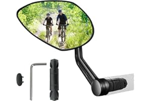 Homieway Specchietto Bici,Specchietti Retrovisore per Bici in Vetro - Compatibile con Manubri Piatti 15-20 mm - per Bicicletta, Mountain Bike, Monopattino Elettrico Bici Elettrica Universale