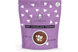 London Apron Keto Hot Chocolate Powder – Sugar Free, Low Carb & High Fibre – No Added Sugar Cacao Cocoa Drink – Vegan, Dairy Free & Low Calorie – 215 g (10 Servings)